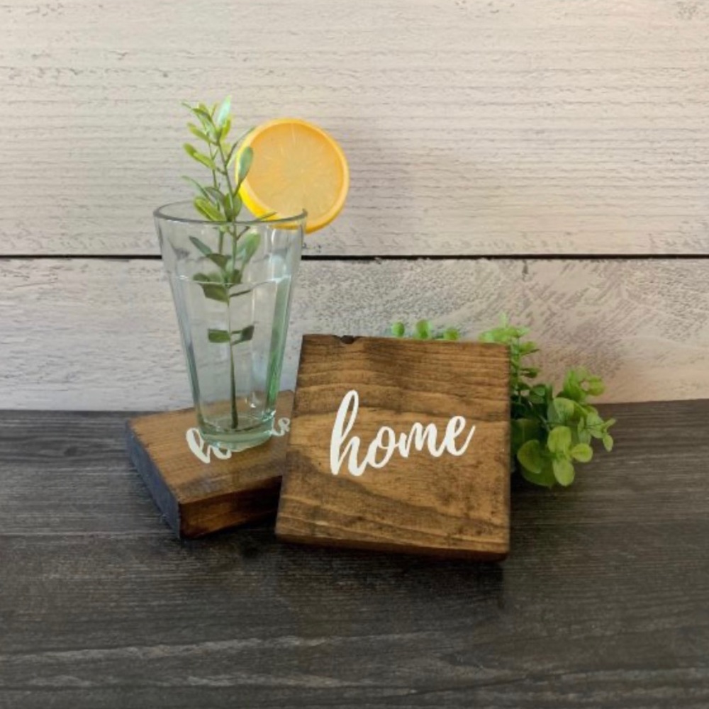 Set of 4 wood coasters (home)